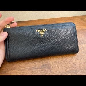 Authentic Prada long zip wallet